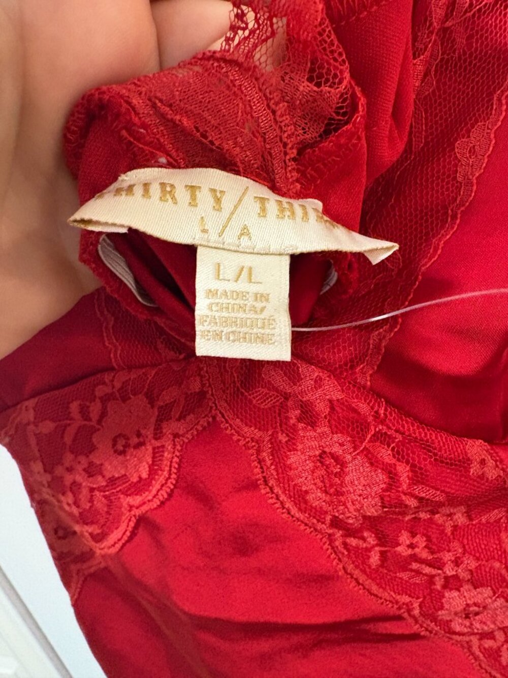 Red Lace-Trim Maxi Slip Dress - Picture 10 of 13